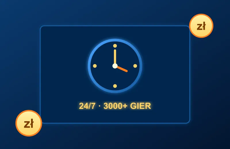 Neonowy zegar i napis 24/7 – kasyno AMPM czynne całą dobę